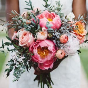 colourful wedding bouquet