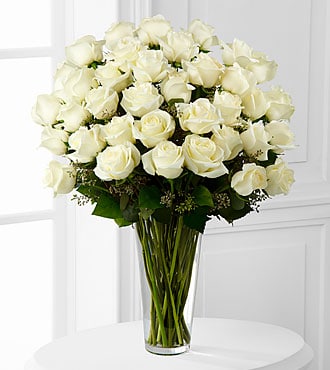 white roses bunch
