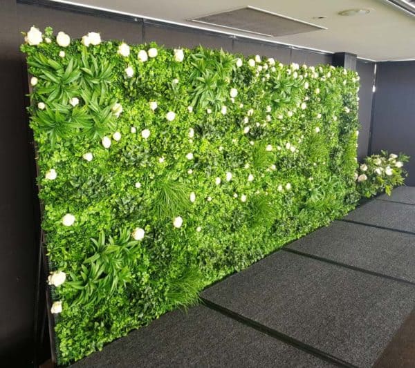 Lush green flower wall for wedding