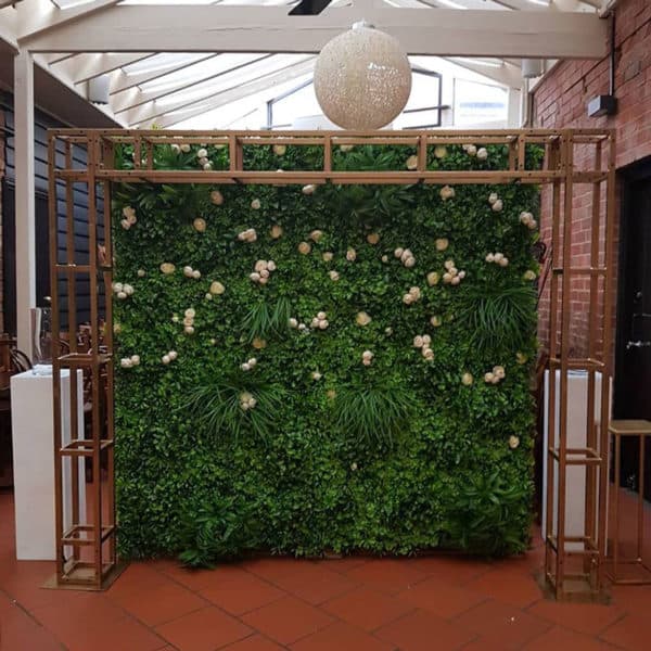 Lush green flower wall