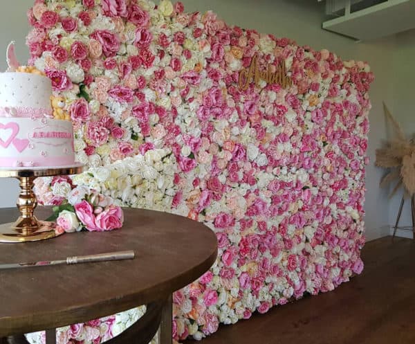Vibrant Pink and White Flower Wall - Image 6