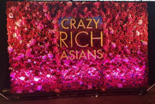 Crazy Rich Asians pink flower wall