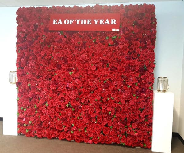 EA of the year awards - red flower wall