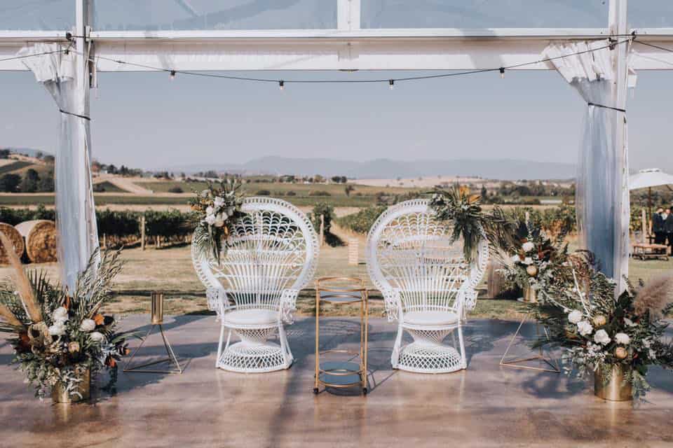 French chairs outdoors at a wedding