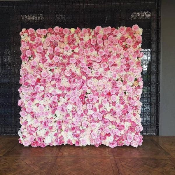 Vibrant Pink and White Flower Wall