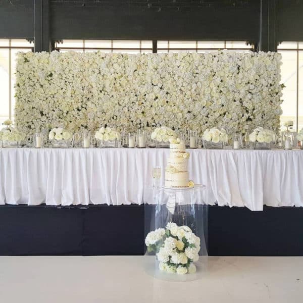 Elegant White Ivory Rose Flower Wall - Image 2