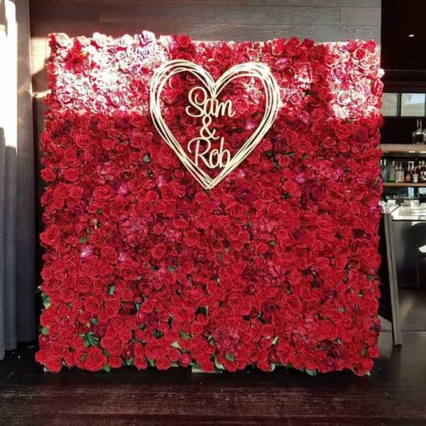 Fiery Red Flower Wall