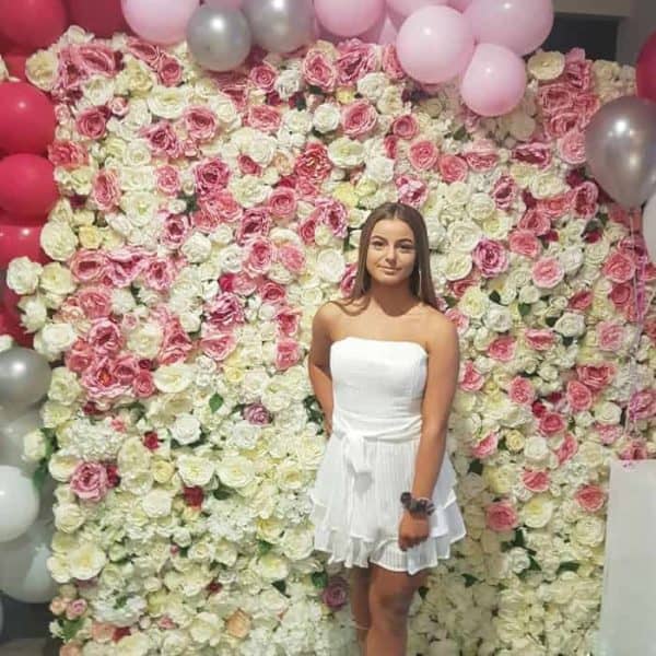 Vibrant Pink and White Flower Wall - Image 3